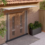 ZNTS Door Canopy Grey and Transparent 358.5x90 cm Polycarbonate 153695
