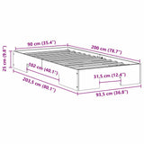 Bed Frame Brown 90 x 200 cm 873046