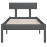 Bed Frame without Mattress Grey Solid Wood 100x200 cm 810139
