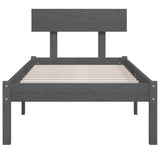 Bed Frame without Mattress Grey Solid Wood 100x200 cm 810139