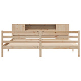 Bookcase Bed without Mattress 200x200 cm Solid Wood Pine 3322211