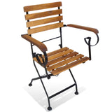 Folding Chair Set of 2 Brown and Black 43735