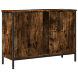 Bathroom Sink Cabinet Smoked Oak 80x30x60 cm Engineered Wood 842453