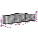 Arched Gabion Baskets 10 pcs 400x50x80/100 cm Galvanised Iron 3145951
