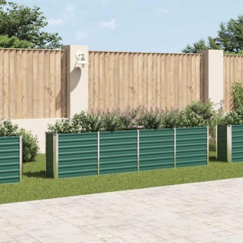 Raised Garden Bed 320x40x77 cm Galvanised Steel Green 47049