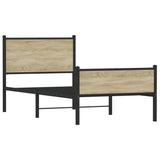 Metal Bed Frame without Mattress Sonoma Oak 107x203 cm 4007900