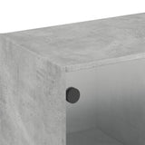 Wall Cabinet with Glass Doors Concrete Grey 102x37x35 cm 836514