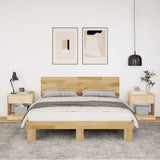 Bed Frame with Headboard without Mattress 150x200 cm Solid Wood Oak 3315723