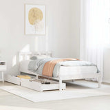 Bed Frame without Mattress White 100x200 cm Solid Wood Pine 3301472
