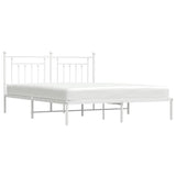 Metal Bed Frame without Mattress with Headboard White 180x200cm 353590