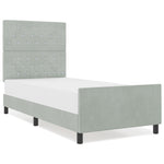 ZNTS Bed Frame Light Grey 100x200 cm Velvet 3344855