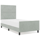 ZNTS Bed Frame Light Grey 100x200 cm Velvet 3344855