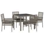Garden Dining Set 5 pcs Grey Poly rattan 3334872