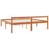 Bed Frame with Headboard Wax Brown 200 x 200 cm Solid Pine Wood 867928