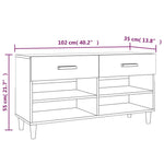 Shoe Cabinet White 102x35x55 cm Engineered Wood 812816