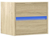 Wall-mounted Bedside Cabinet with LED Lights Sonoma Oak 3307965