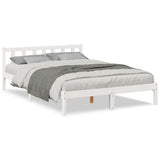 Extra Long Bed Frame without Mattress White 140x220 cm Solid Wood Pine 852449