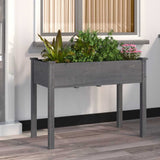 Planter with Liner Grey 118x59x76 cm Solid Wood Fir 364235