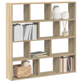 ZNTS Wall Cube Shelf 12 Compartments Sonoma Oak Engineered Wood 860006