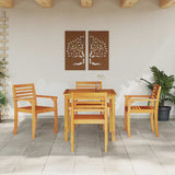 Garden Dining Set 5 pcs Brown Solid Acacia Wood 3375670