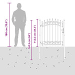 Fence Gate with Spikes Grey 125 x 100 cm Powder-coated steel 42008988