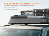 Universal Roof Rack Basket Tray, 90.7 kg Steel Car Rooftop Luggage Cargo Carrier Holder with Wind T3398P376691
