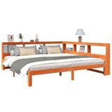 Bookcase Bed without Mattress Wax Brown 180x200 cm Solid Wood Pine 3324375