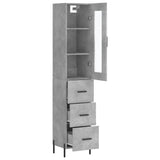 Highboard Concrete Grey 34,5x34x180 cm Engineered Wood 3199245