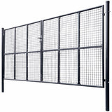 Mesh Garden Gate Galvanised Steel 400x200 cm Grey 143379