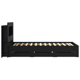 Bed Frame with Storage Black 75 x 190 cm Engineered Wood 3433991