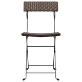 Folding Bistro Chairs 6 pcs Brown Poly Rattan and Steel 3152116