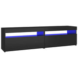 TV Cabinets 2 pcs with LED Lights Black 75x35x40 cm 804394