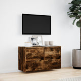 TV Wall Cabinet with LED Lights Smoked Oak 80x31x45 cm 852289