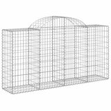 Arched Gabion Baskets 4 pcs 200x50x100/120 cm Galvanised Iron 3146322