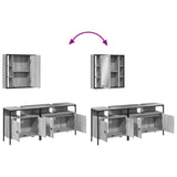 3 Piece Bathroom Cabinet Set Grey Sonoma Engineered Wood 3214728