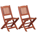 Dining Chair Set of 2 Brown Solid eucalyptus wood Small 45583