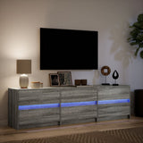 TV Cabinet with LED Grey Sonoma 180x34x50 cm Engineered Wood 3307931