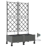 Garden Planter with Irrigation&Wheels 2 pcs Light Grey PP 3423002