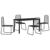 Garden Dining Set 5 pcs Black Powder-Coated Steel 3379389
