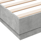Bed Frame with LED without Mattress Concrete Grey 150x200 cm King Size 3209789