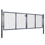 ZNTS Mesh Garden Gate Galvanised Steel 289x75 cm Grey 143362