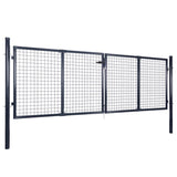 ZNTS Mesh Garden Gate Galvanised Steel 289x75 cm Grey 143362