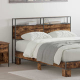 Storage Headboard with Shelf Smoked oak 160 cm Engineered wood 859762