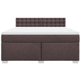 Box Spring Bed with Mattress Dark Brown 180x200 cm Fabric 3285984