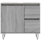 Bathroom Cabinet Grey Sonoma 65x33x60 cm Engineered Wood 831610