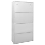 Office Cabinet with Sliding Door Light Grey 90x40x180 cm Steel 335963