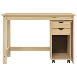Desk Cabinet Set 2 pcs Brown Solid Pine Wood 3438779