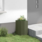 Corner Planter Olive green 30 x 30 x 50 cm Steel 883678