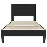 Bed Frame with LED Strip Lights Black 90 x 190 cm Faux Leather 42028037
