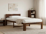 Single Bed Frame with Headboard ROSTOCK Dark Brown 100 x 200 cm 903458